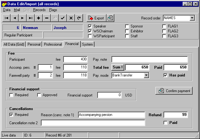 Data management (PC-application)